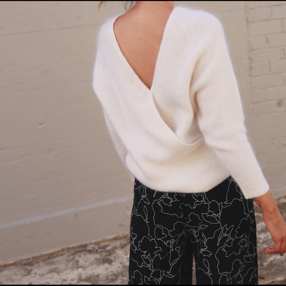 Mohair Blend Seed Heritage Size XS Cross Back Knit Sweater